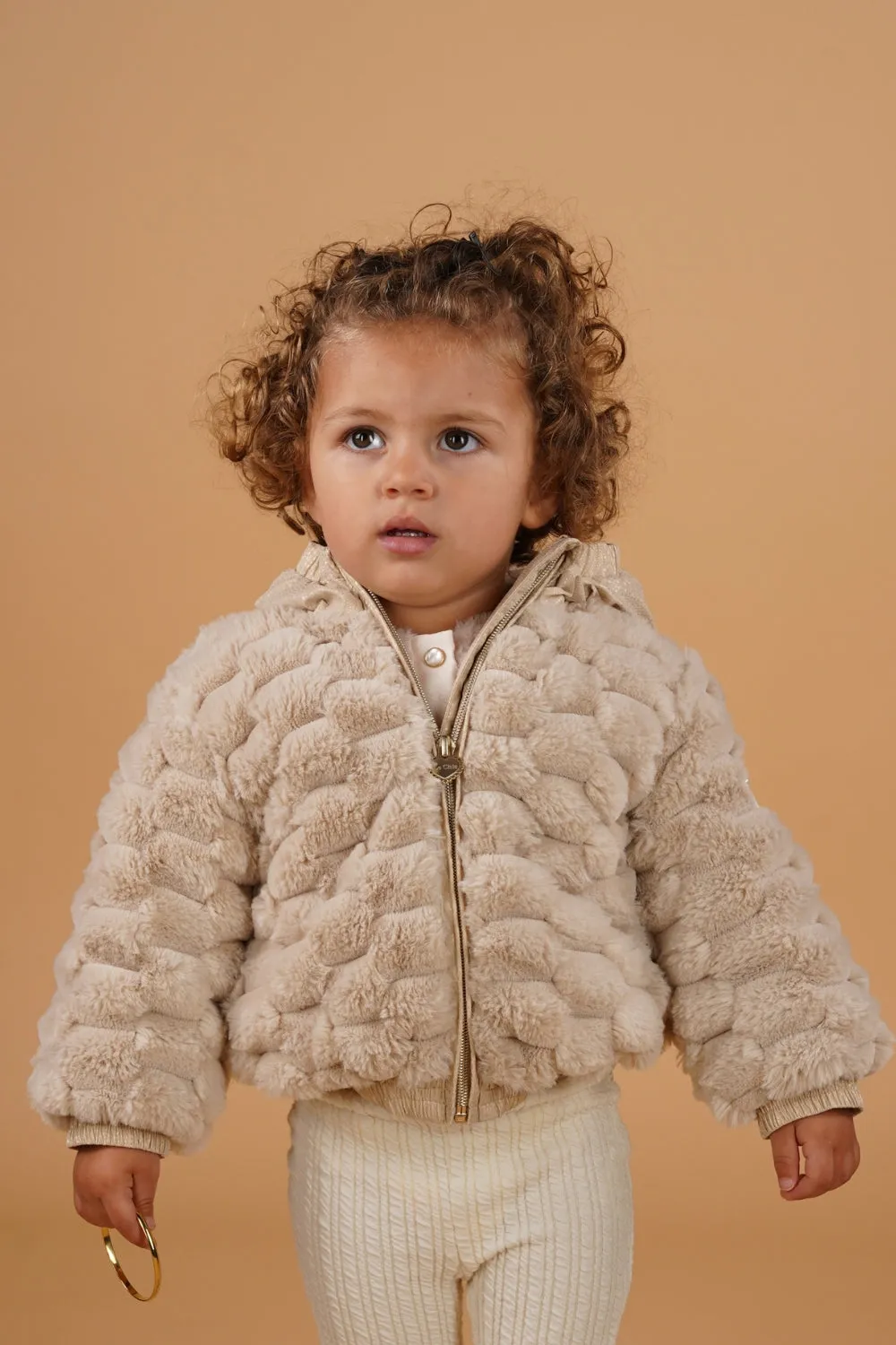 ♥ BUGSYBOO ♥ fancy fur coat *Oatmeal Elite*