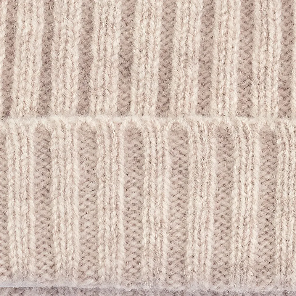 100% Lambswool Ribbed Beanie