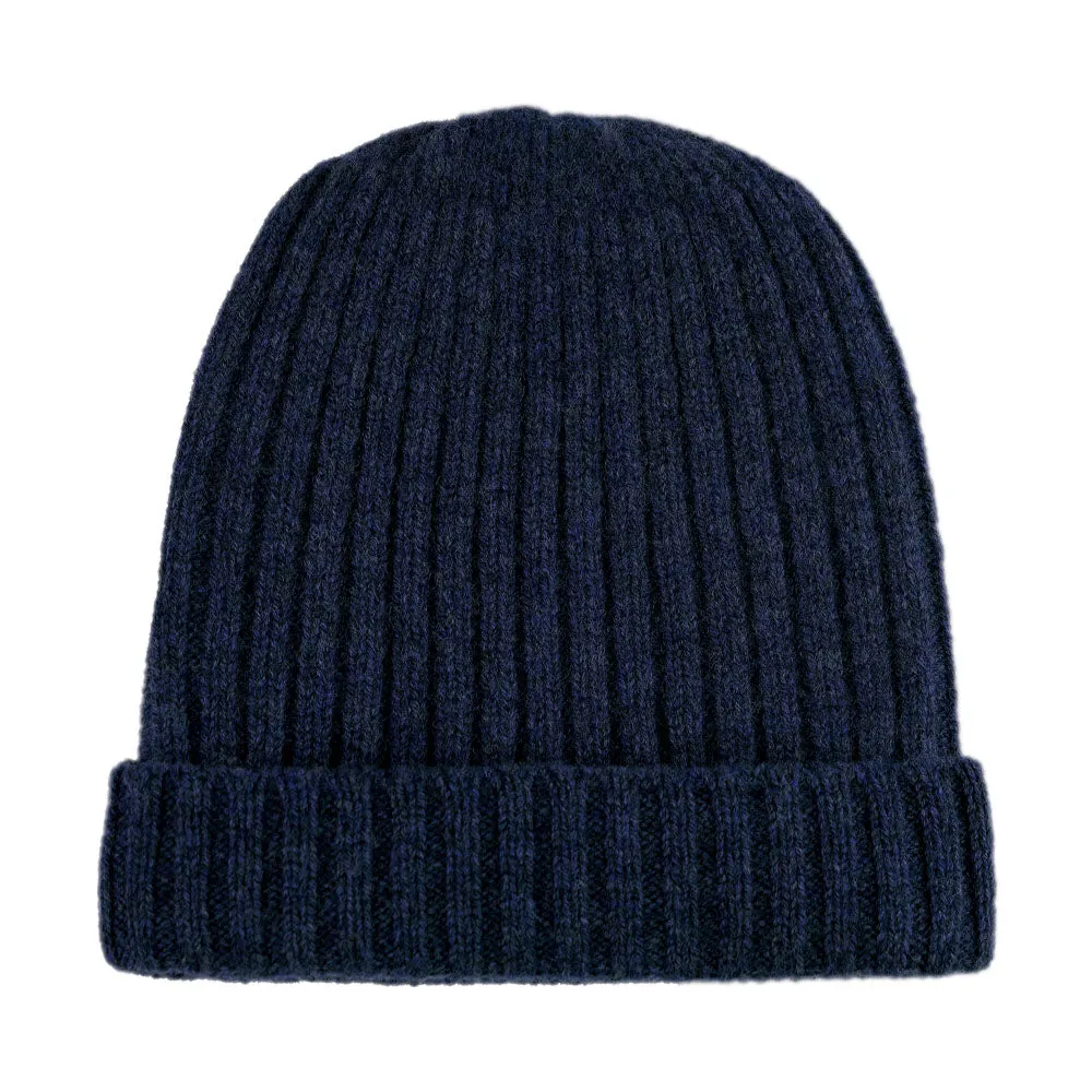 100% Lambswool Ribbed Beanie