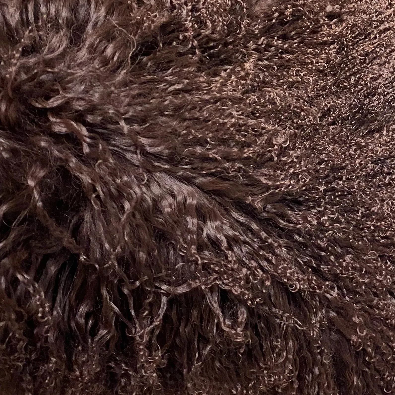 100% Real Mongolian Curly Sheep Fur Coat