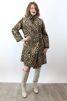 1960s faux LEOPARD print coat small medium | new fall