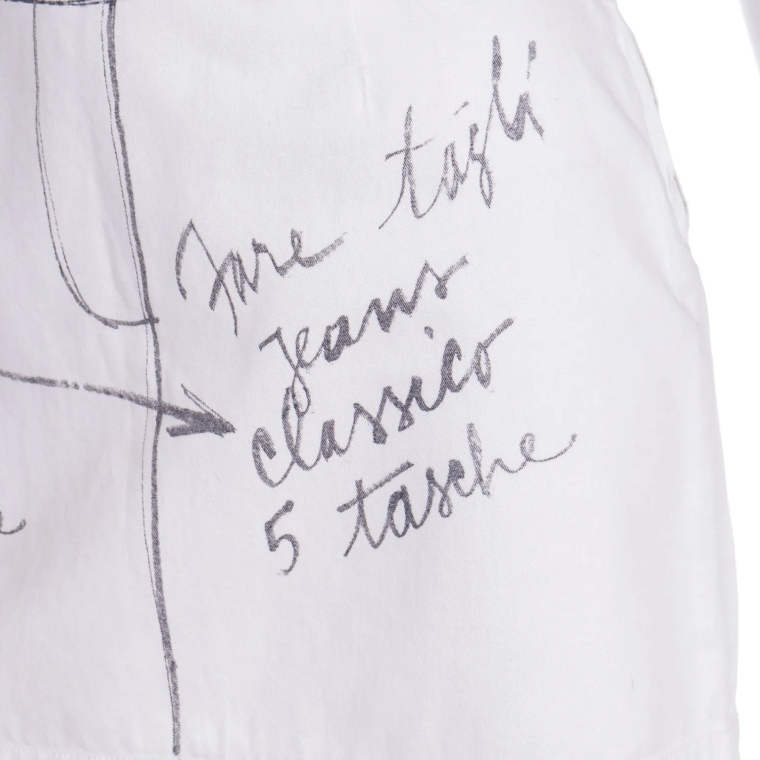 1990s Moschino Jeans Ivory Mini Skirt w Black Handwritten Fashion Notes