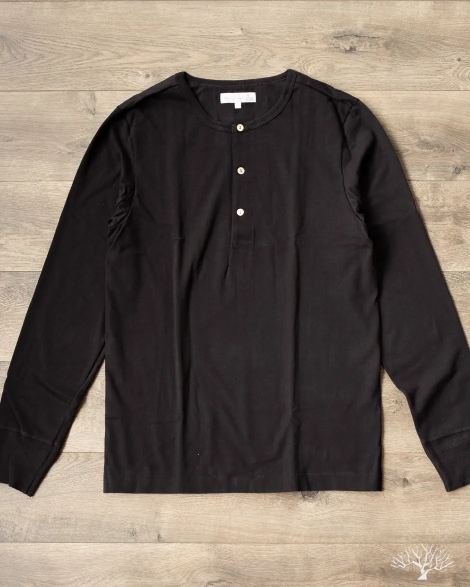 206 Long Sleeve Henley - Deep Black