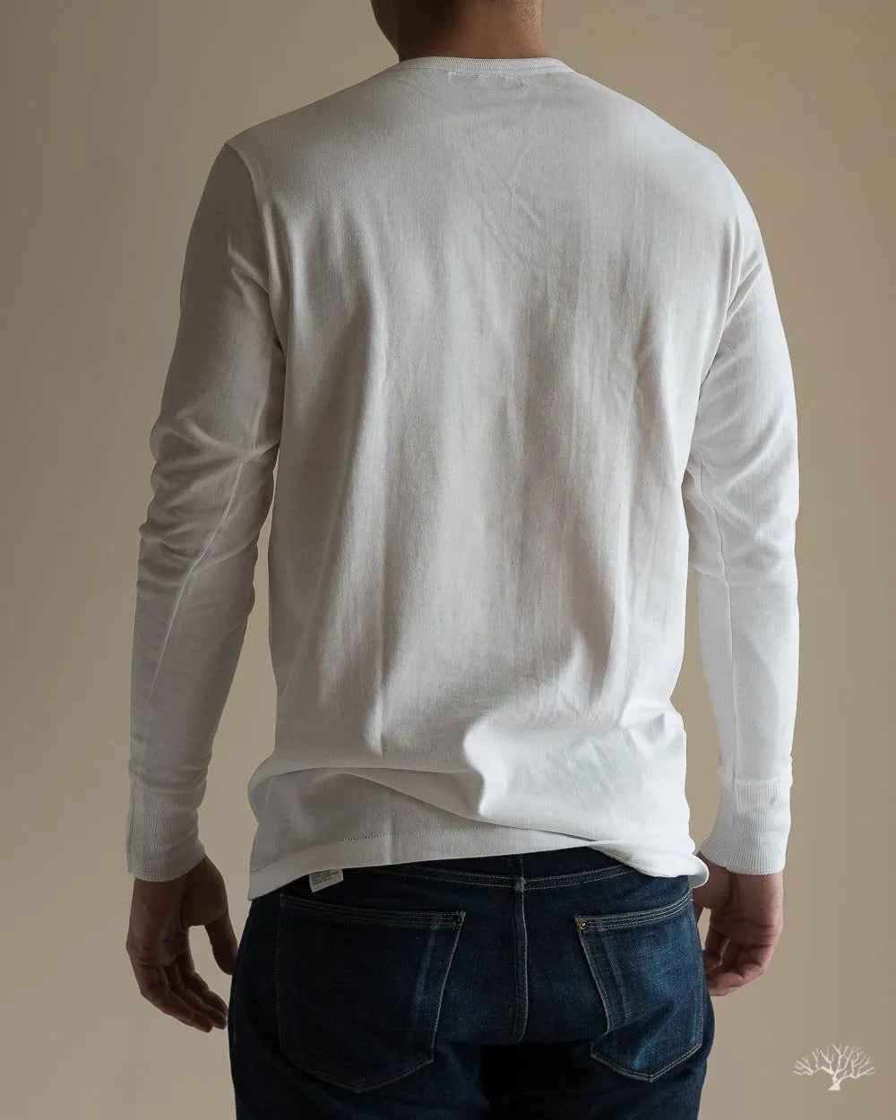 206 Long Sleeve Henley - White