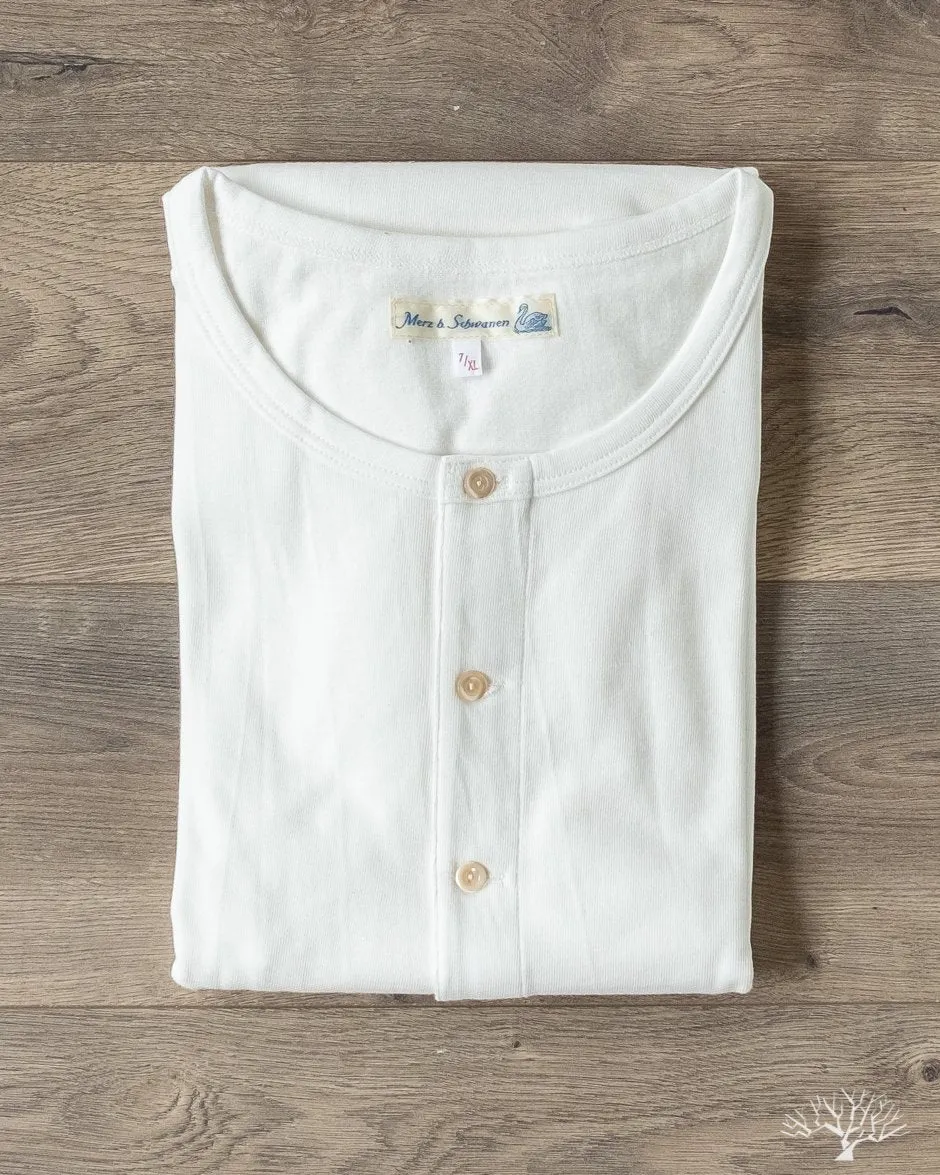 206 Long Sleeve Henley - White