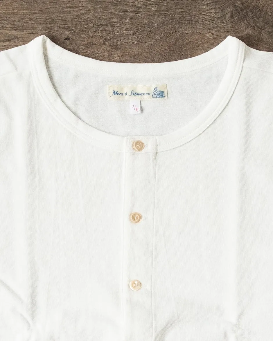 206 Long Sleeve Henley - White