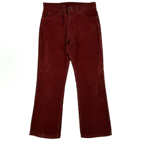 70s Levi's 517 Burgundy Boot Cut Corduroy Pants- 32x28