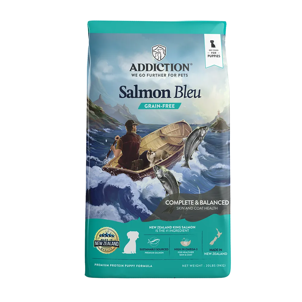 Addiction Dog Puppy Salmon Bleu Formula 20lb