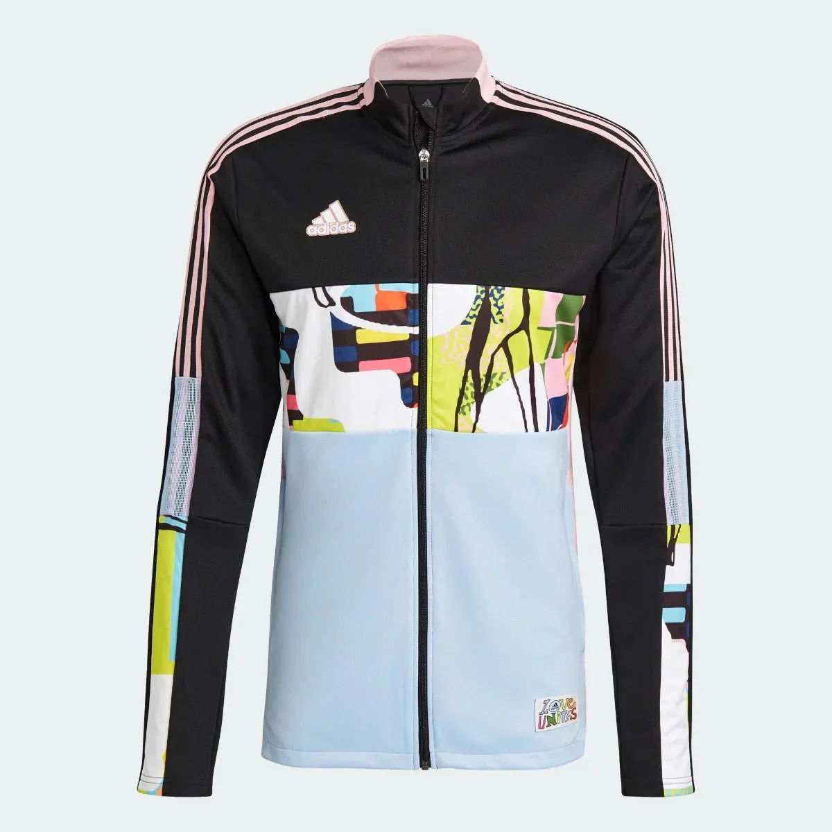 Adidas Love Unites Tiro Track Jacket - Black-Pink-Light Blue