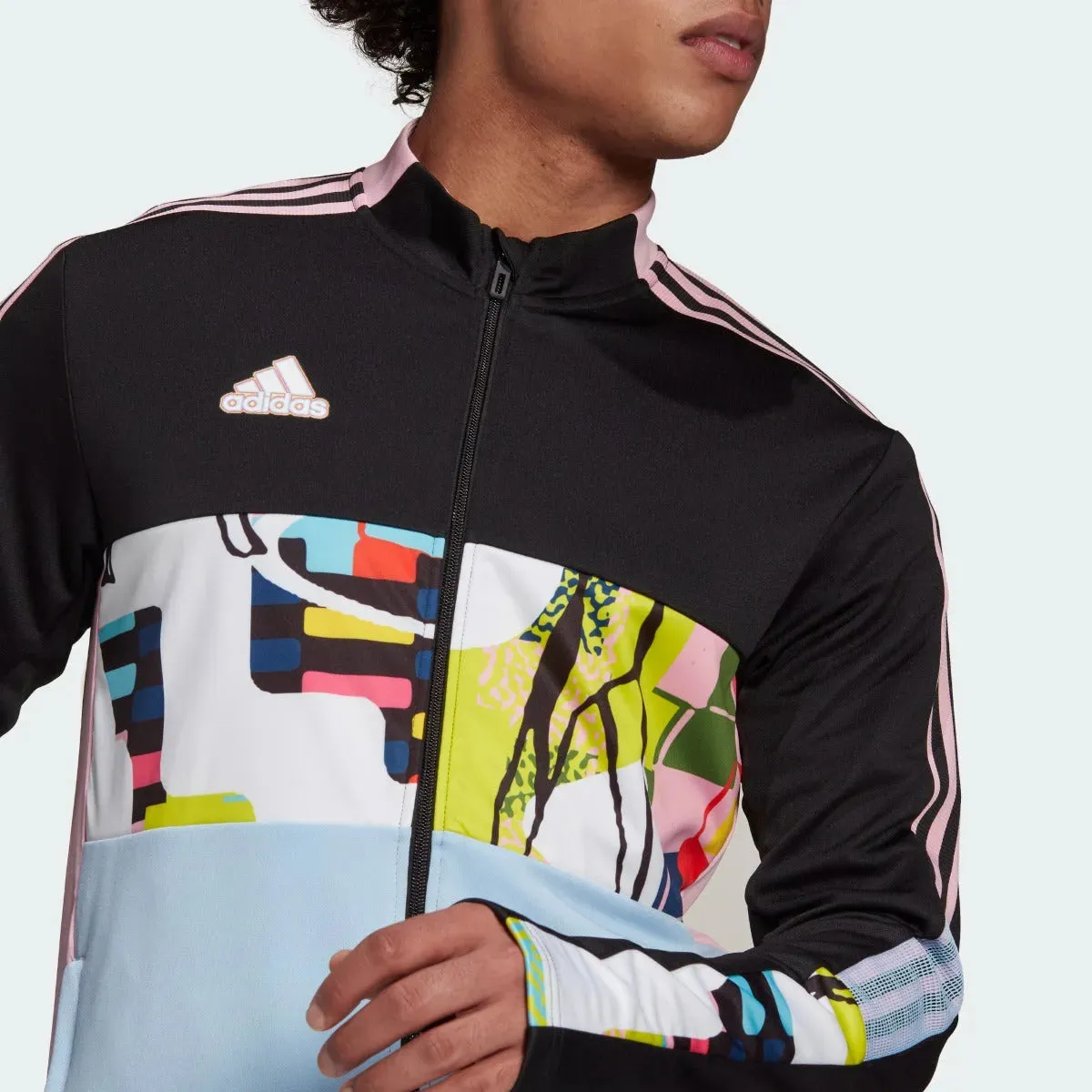 Adidas Love Unites Tiro Track Jacket - Black-Pink-Light Blue