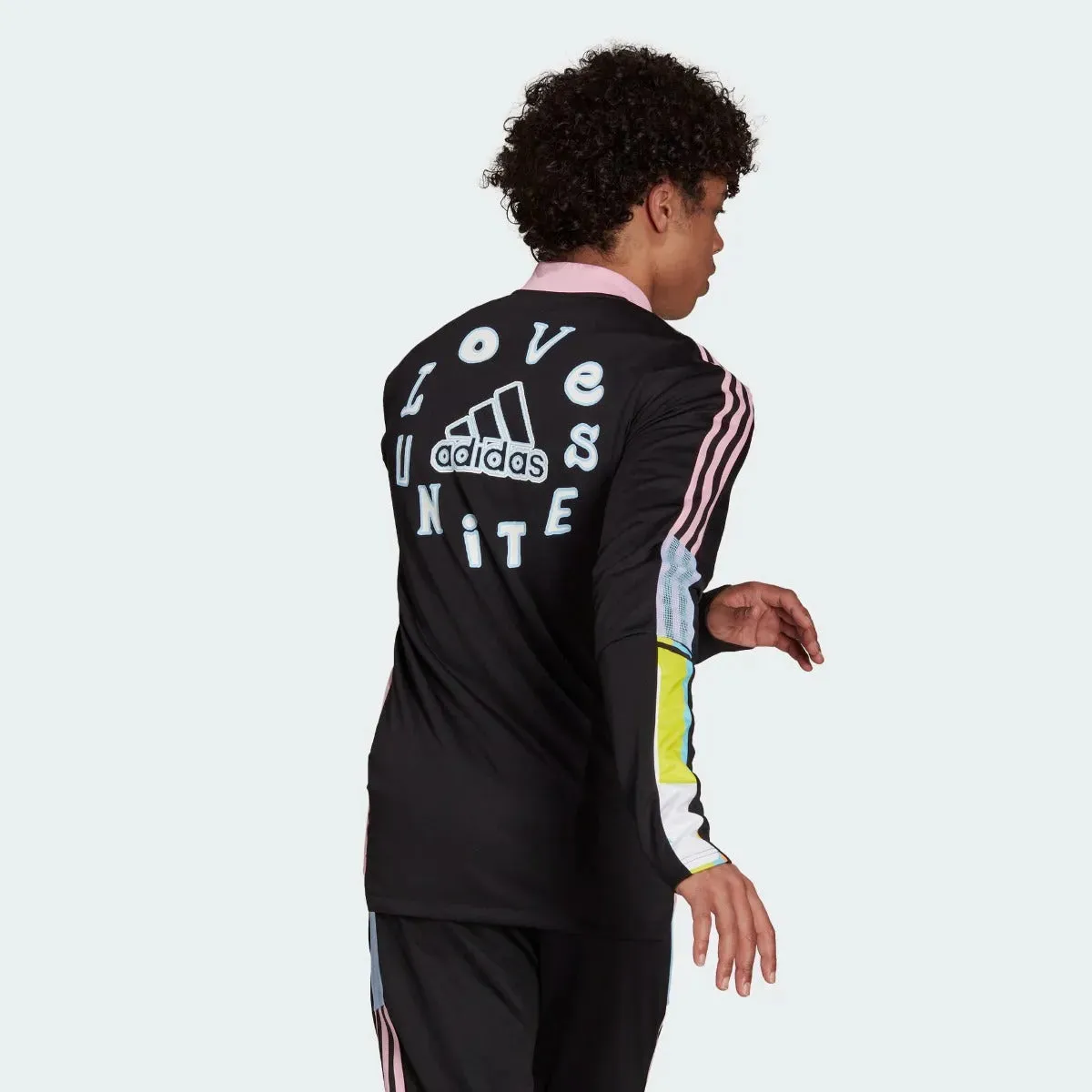 Adidas Love Unites Tiro Track Jacket - Black-Pink-Light Blue