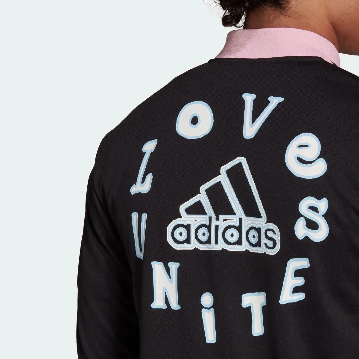 Adidas Love Unites Tiro Track Jacket - Black-Pink-Light Blue