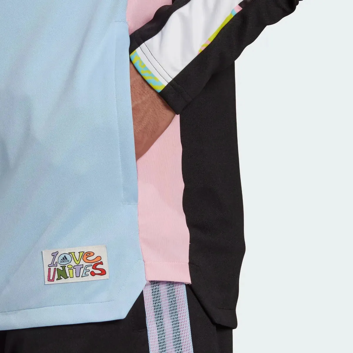 Adidas Love Unites Tiro Track Jacket - Black-Pink-Light Blue