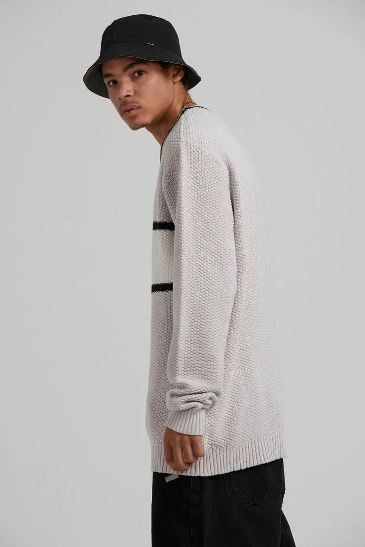 AFENDS MENS Campbell - Unisex Recycled Knit Crew - Glacier