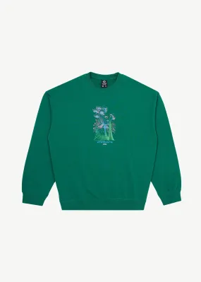 AFENDS Mens Gardener - Crew Neck Jumper - Emerald