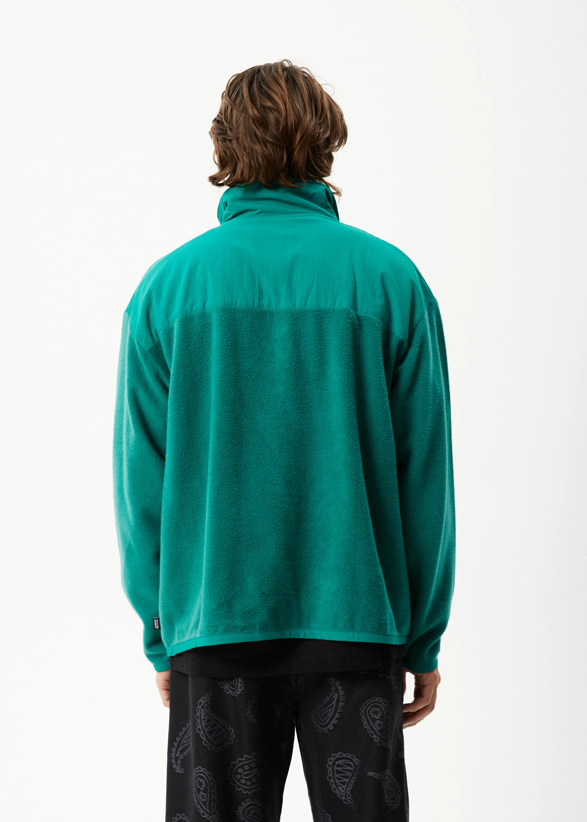 AFENDS Mens Intergalactic - Fleece Pullover - Emerald