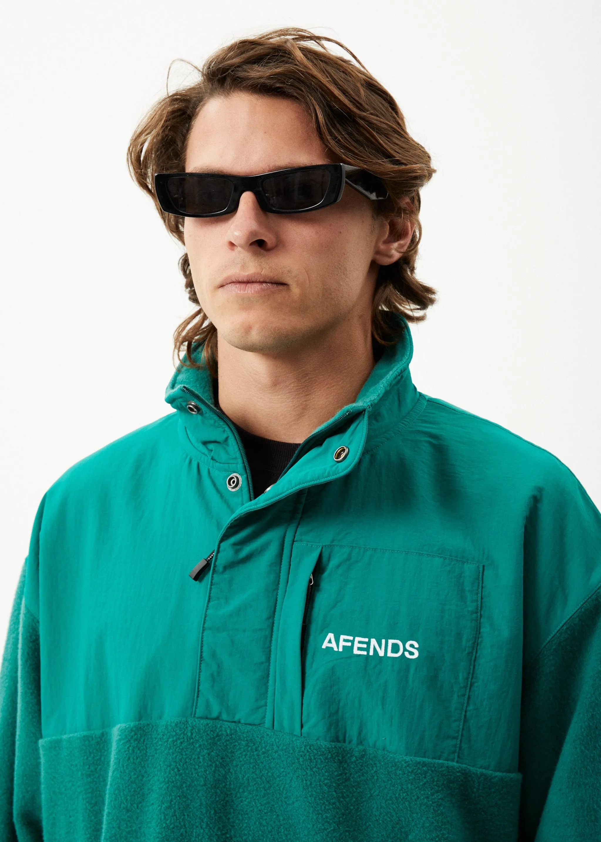 AFENDS Mens Intergalactic - Fleece Pullover - Emerald