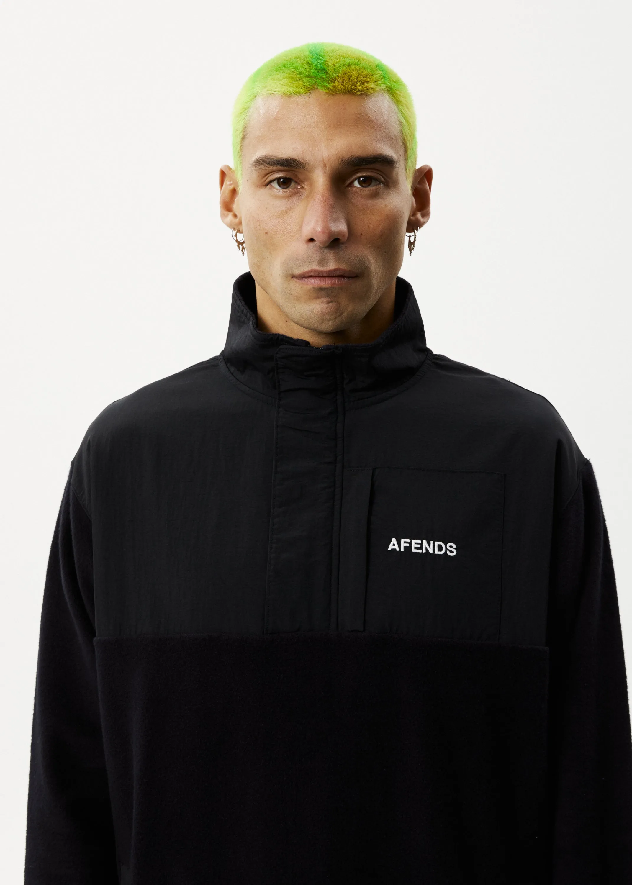 AFENDS Mens Message - Fleece Pullover - Black