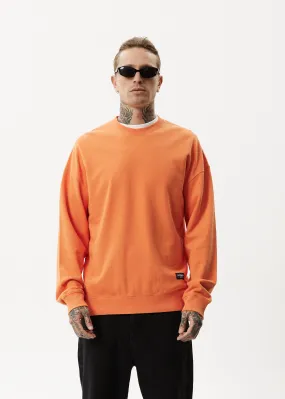 AFENDS Mens Sativa - Oversized Crew Neck Jumper - Sunset