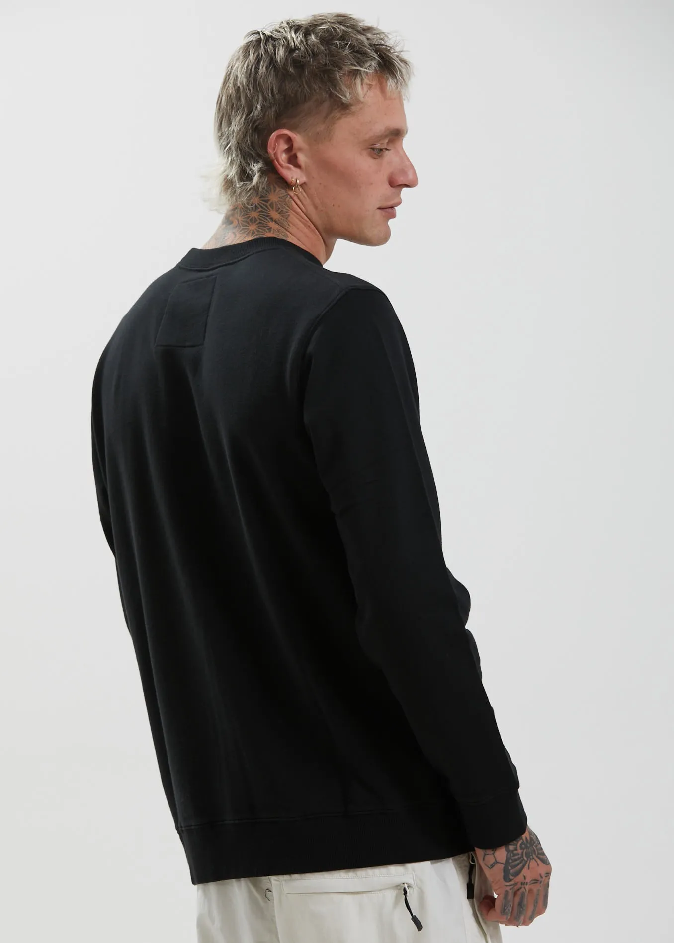 Afends Mens Supply - Recycled Crew Neck Jumper - Black