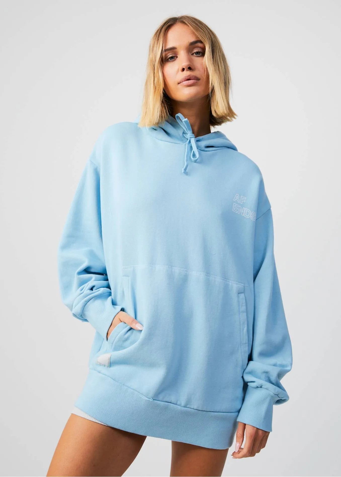 AFENDS Unisex Conditional - Unisex Oversized Hoodie - Sky Blue