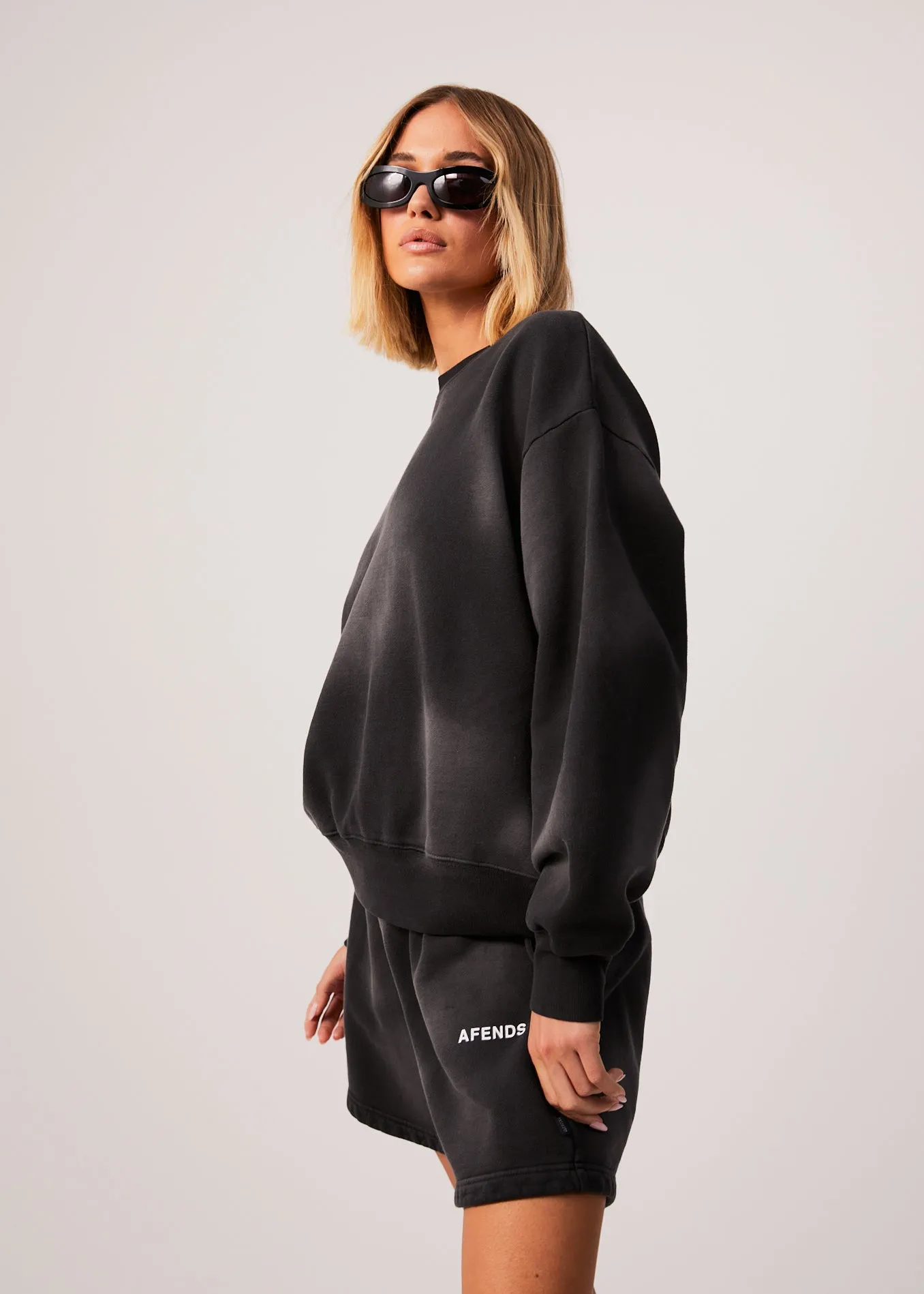 AFENDS Womens Boundless - Crew Neck Jumper - Black