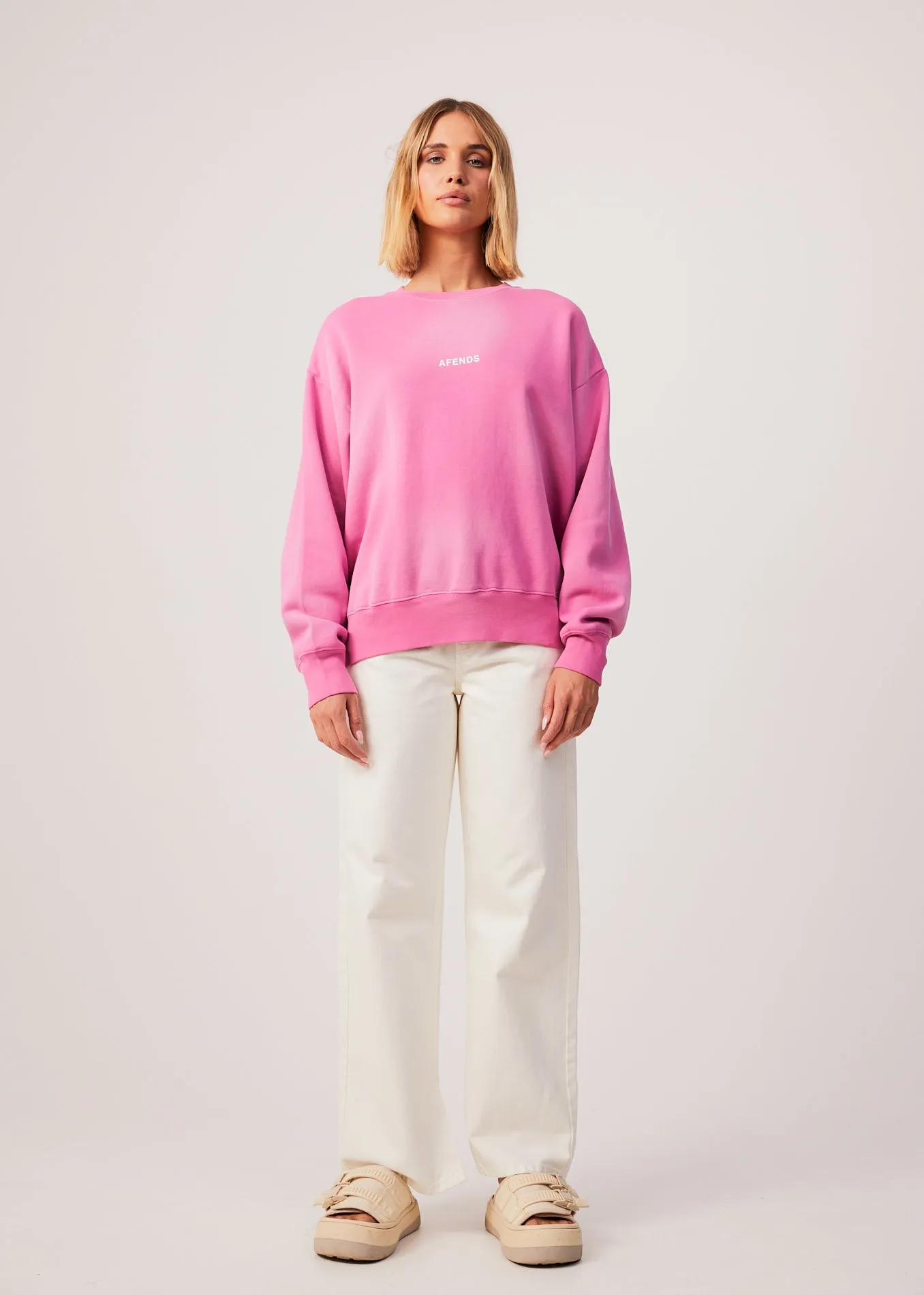 AFENDS Womens Boundless - Crew Neck Jumper - Bubblegum