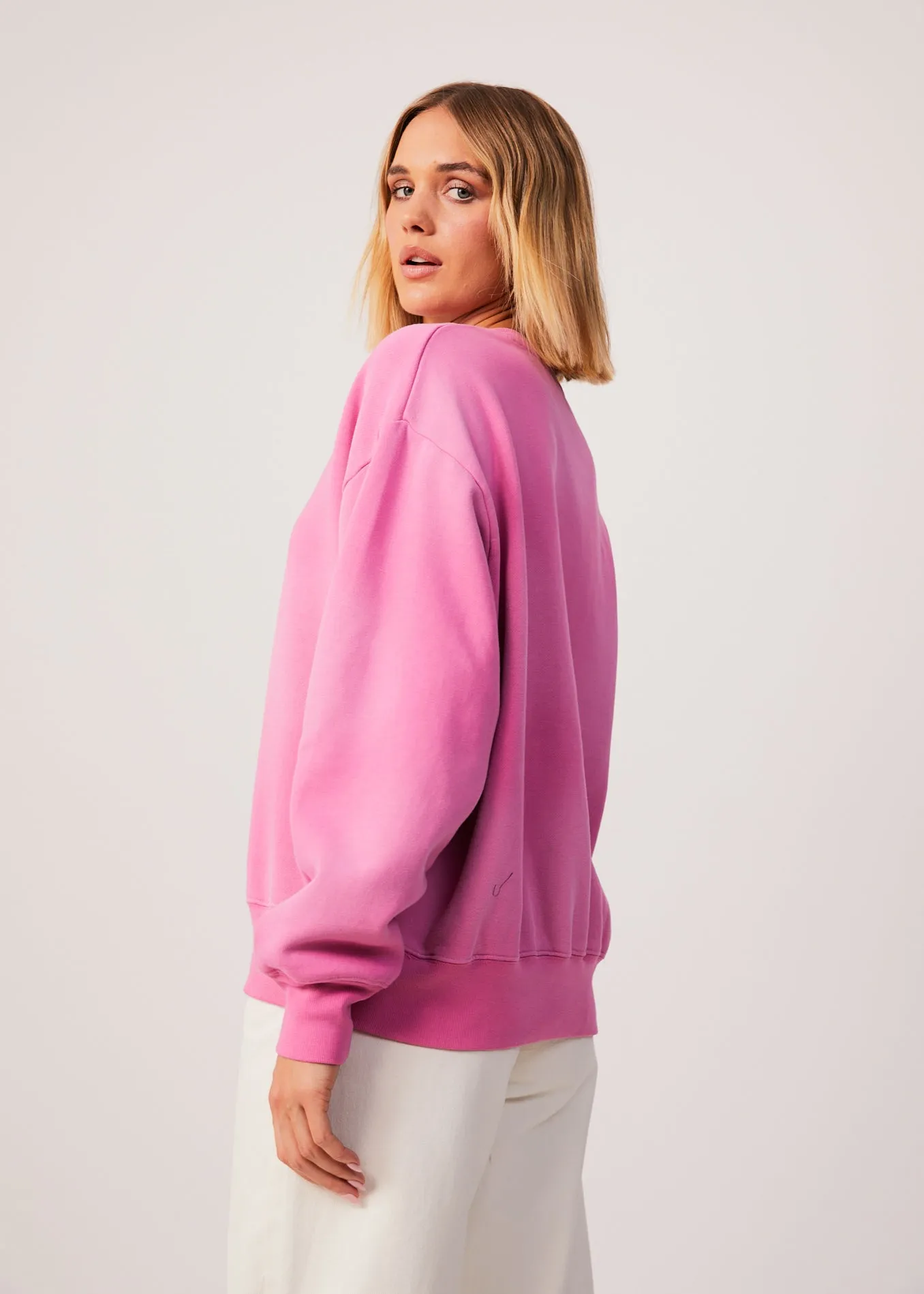 AFENDS Womens Boundless - Crew Neck Jumper - Bubblegum