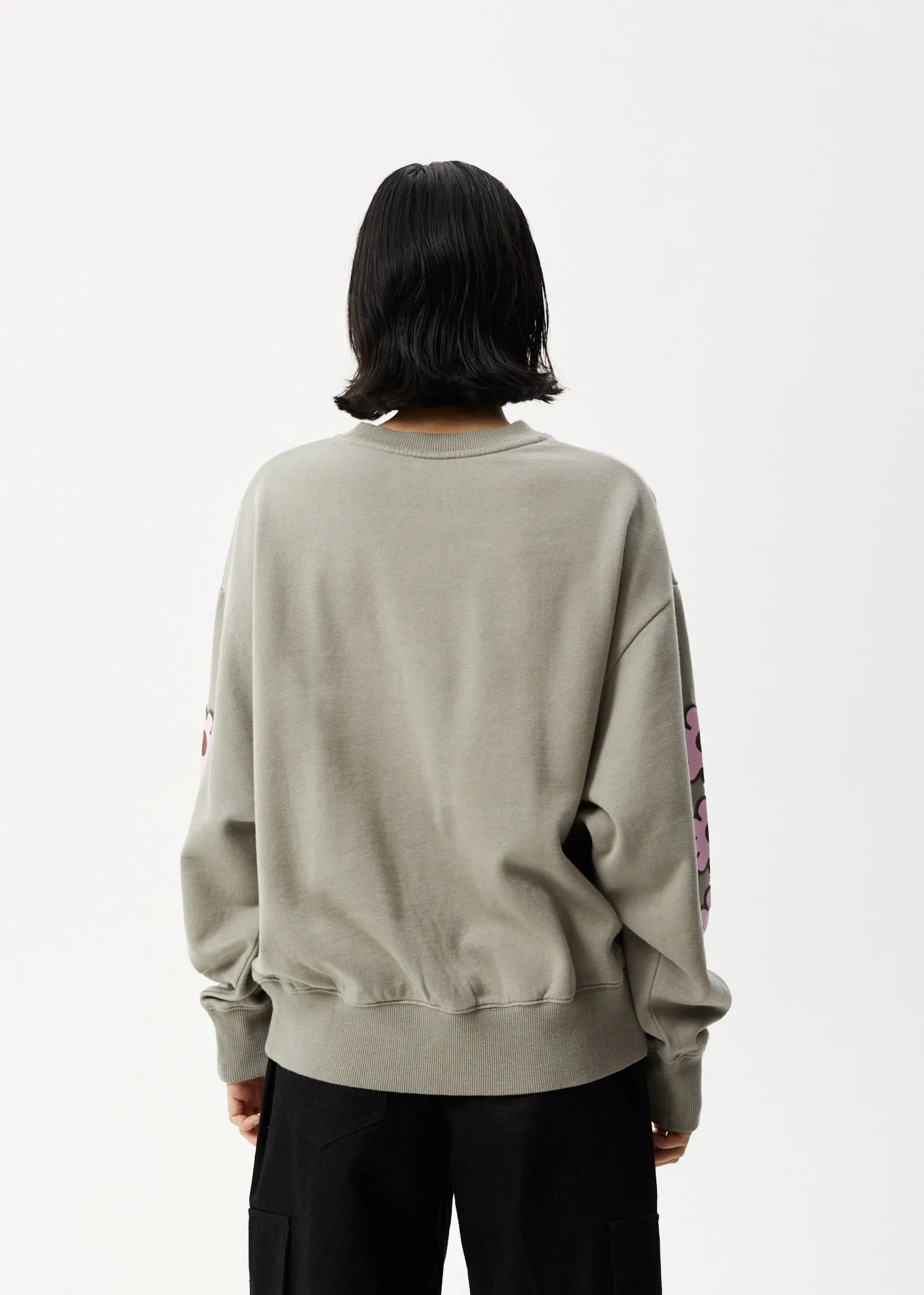 AFENDS Womens Flower - Crew Neck Jumper - Olive