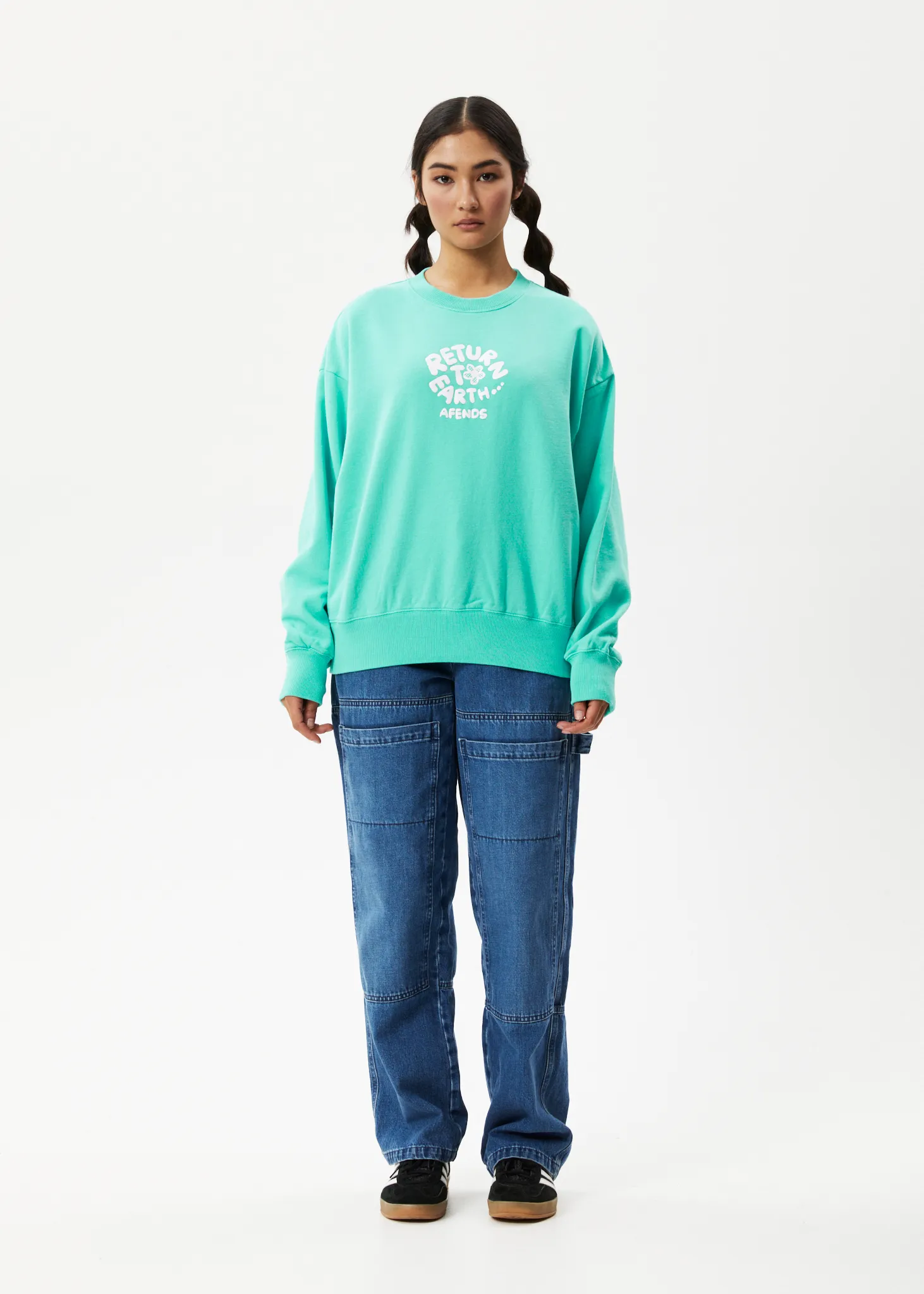 AFENDS Womens Taylor - Crew Neck Jumper - Jade