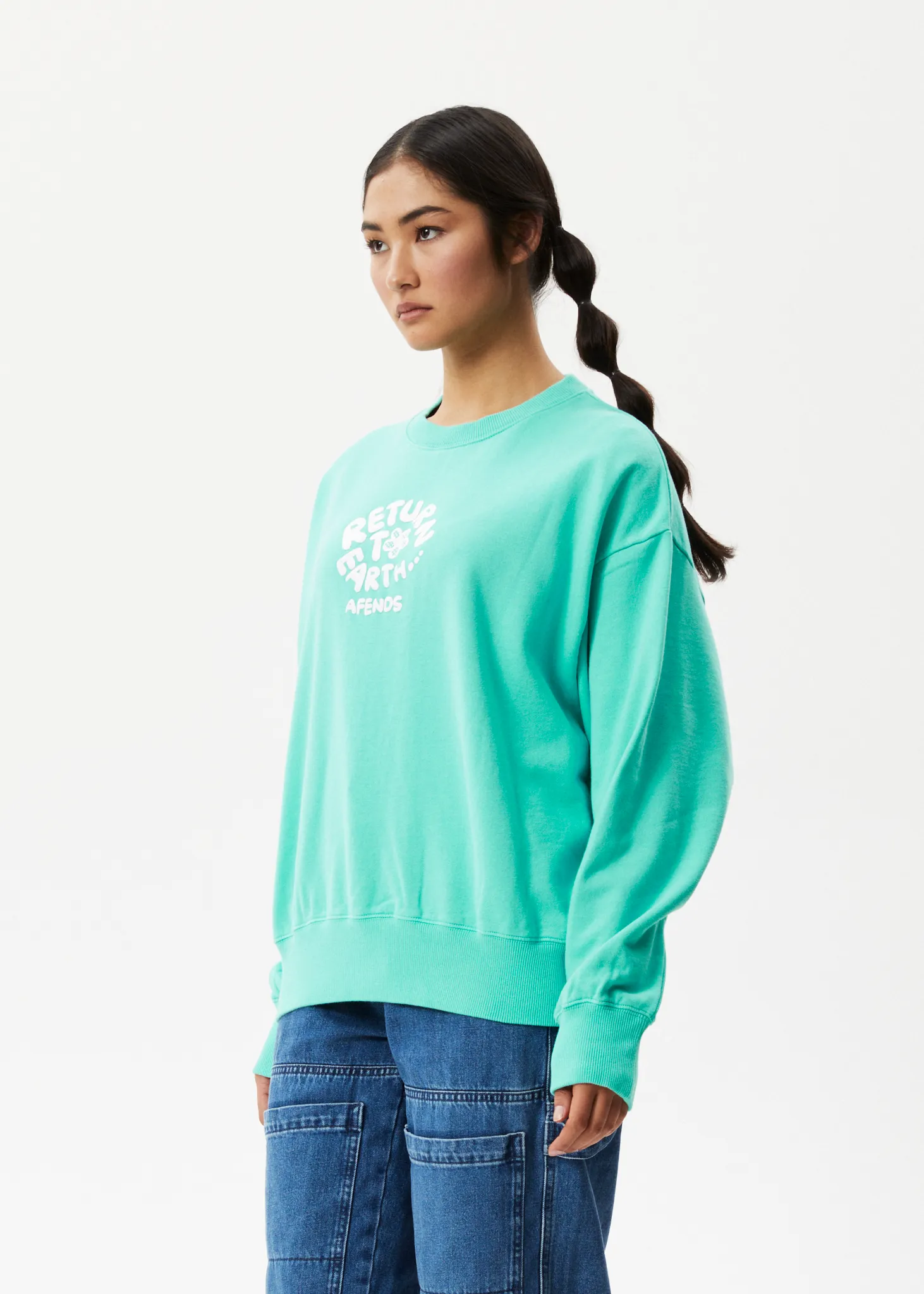 AFENDS Womens Taylor - Crew Neck Jumper - Jade