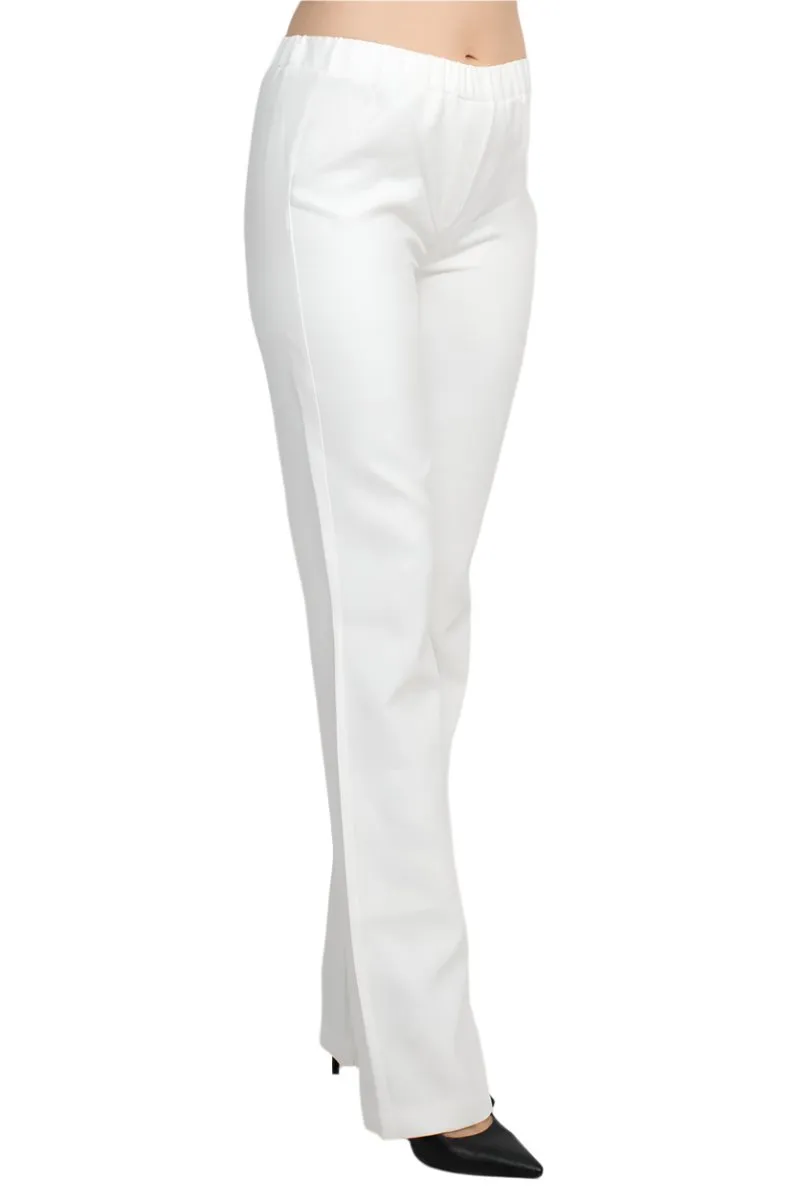 Alberto Makali Mid Banded Waist Straight Crepe Pant