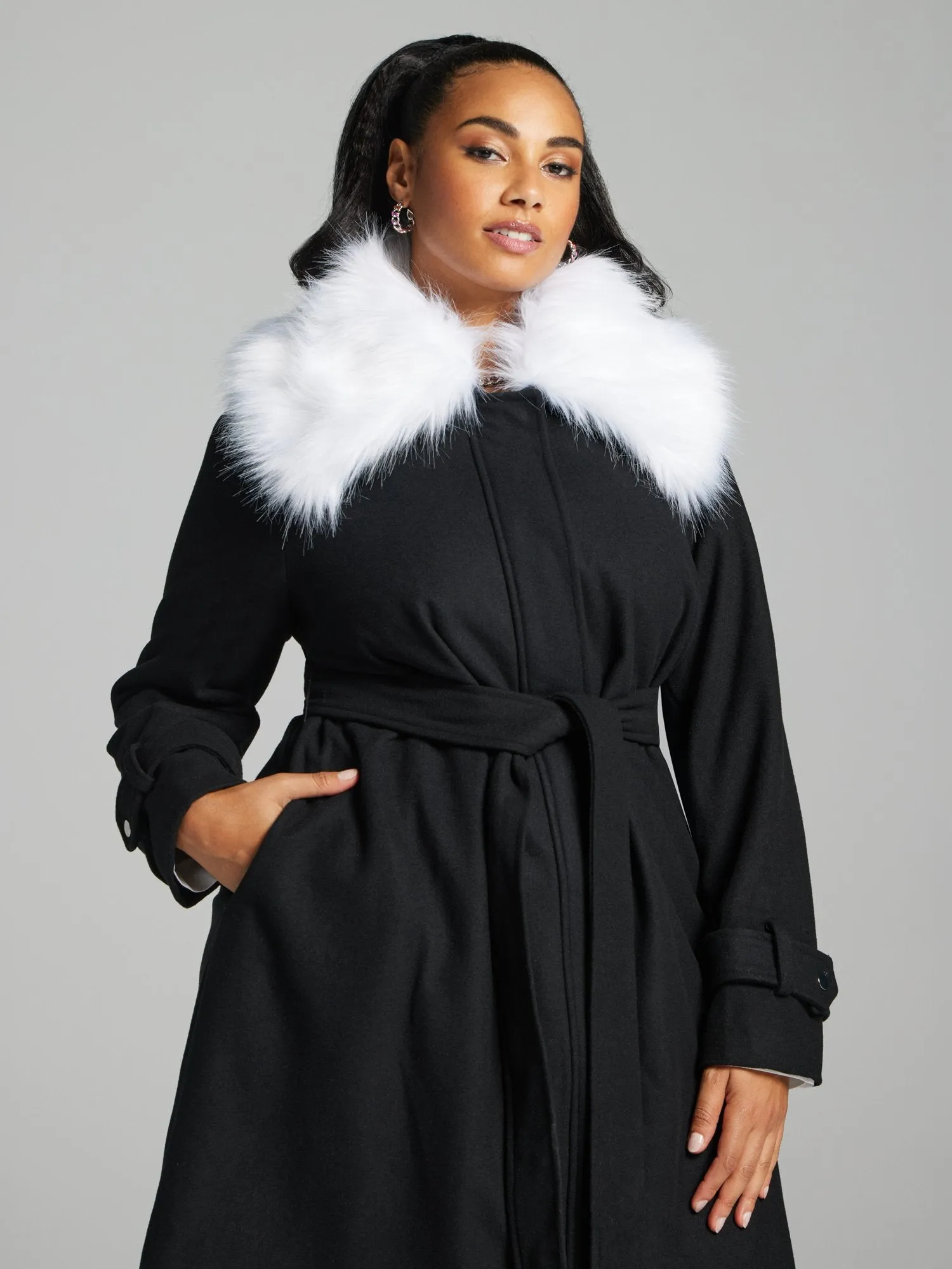 Alessia Fur Collar Coat