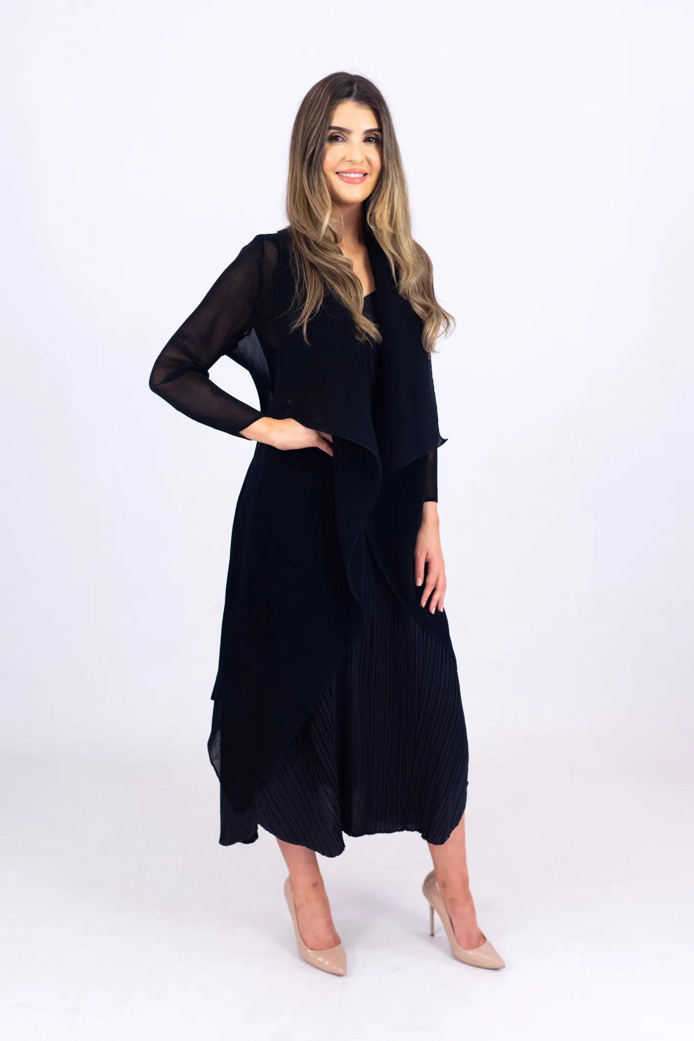 Alquema Black Estrella Dress & Collare Coat