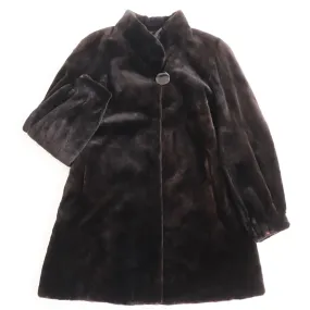 Altima Mink Fur Coat Dark Brown