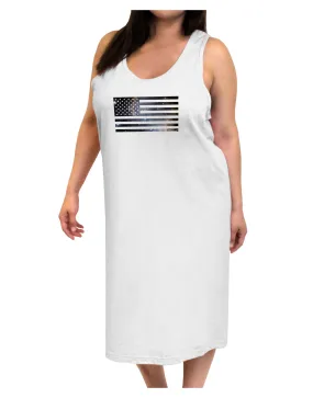 American Flag Galaxy Adult Tank Top Dress Night Shirt by TooLoud