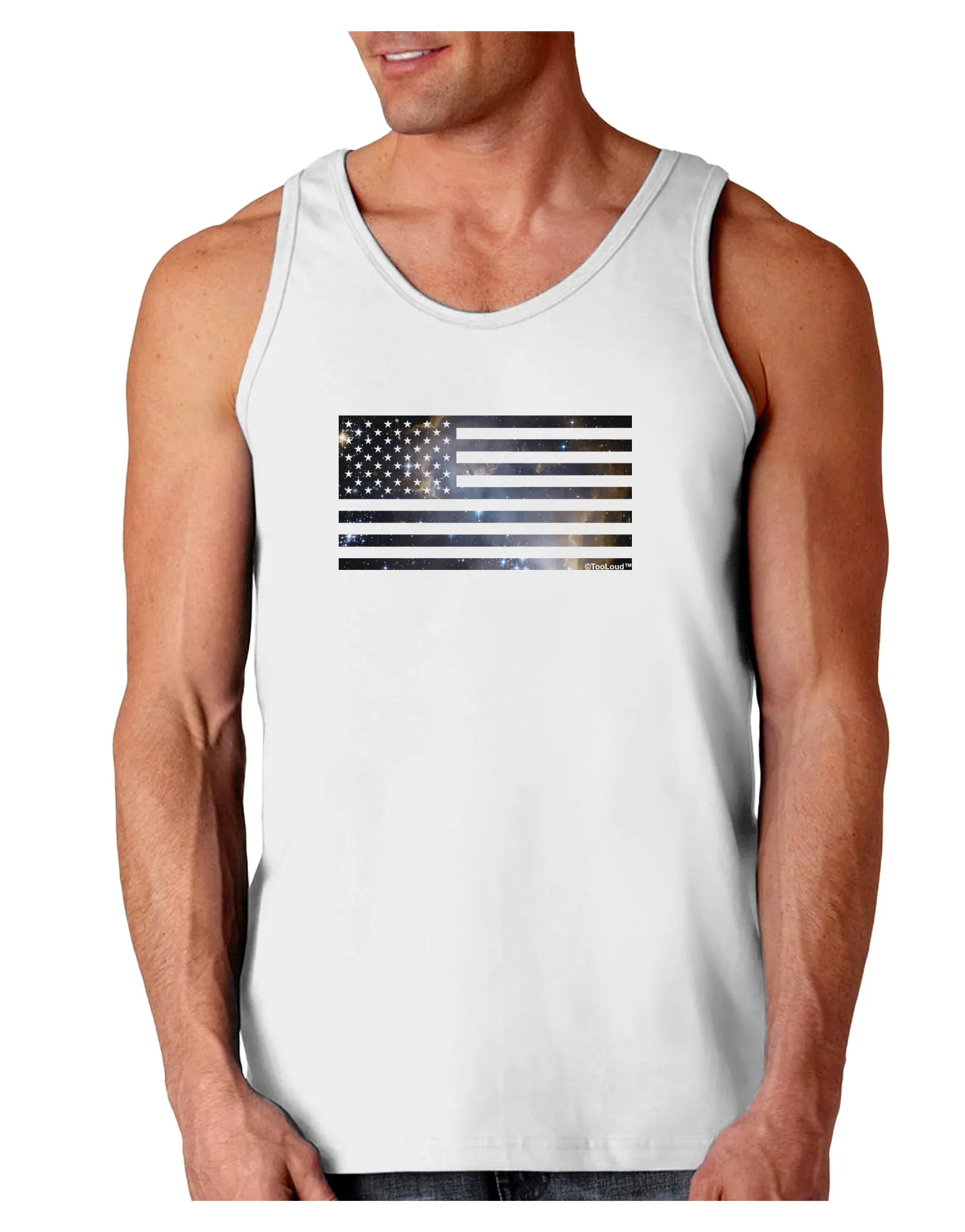 American Flag Galaxy Loose Tank Top  by TooLoud