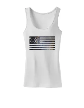 American Flag Galaxy Womens Tank Top by TooLoud