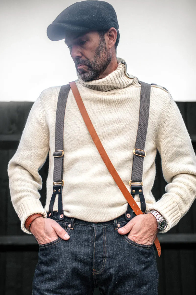 &SONS Ahab Submariner Rollneck Jumper Ecru