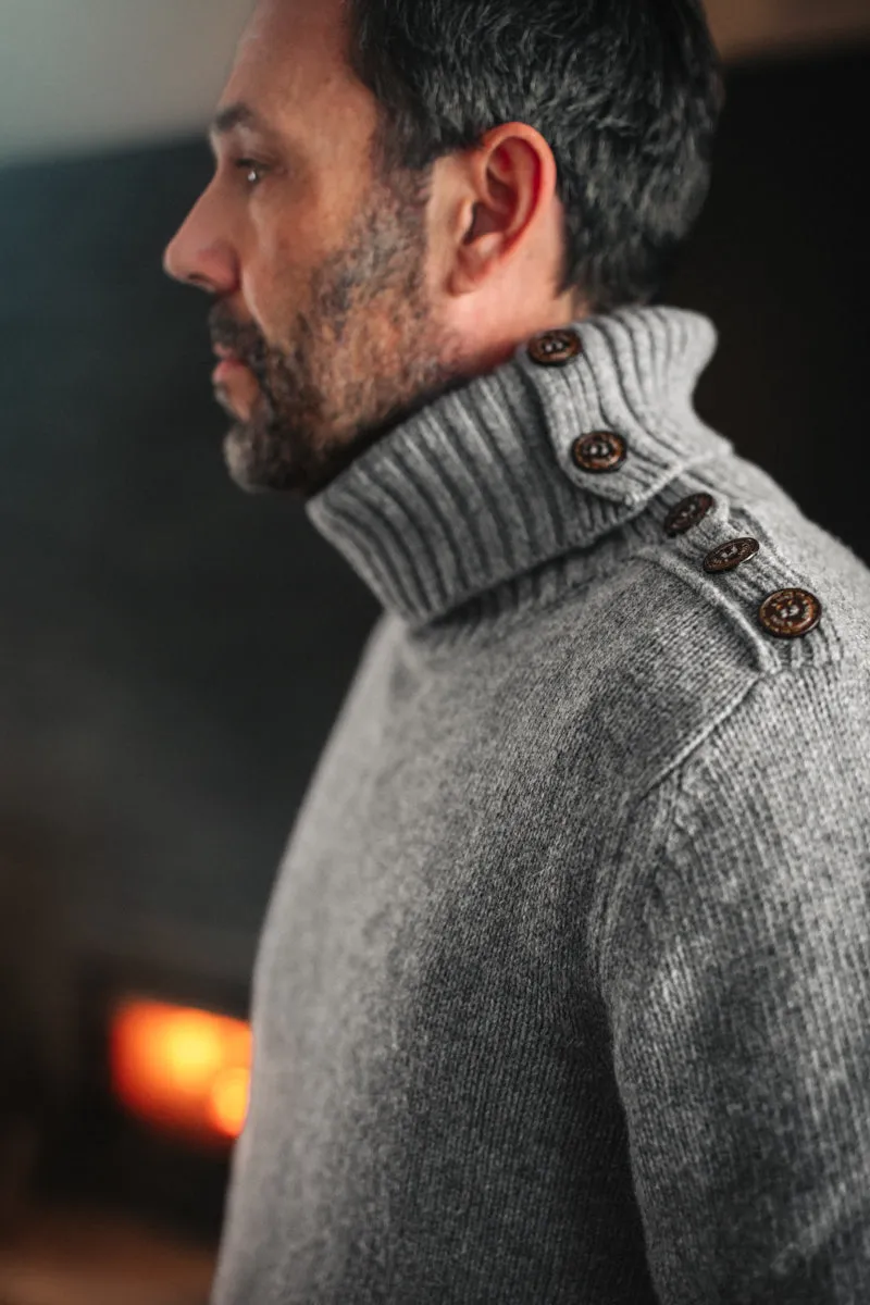 &SONS Ahab Submariner Rollneck Jumper Grey