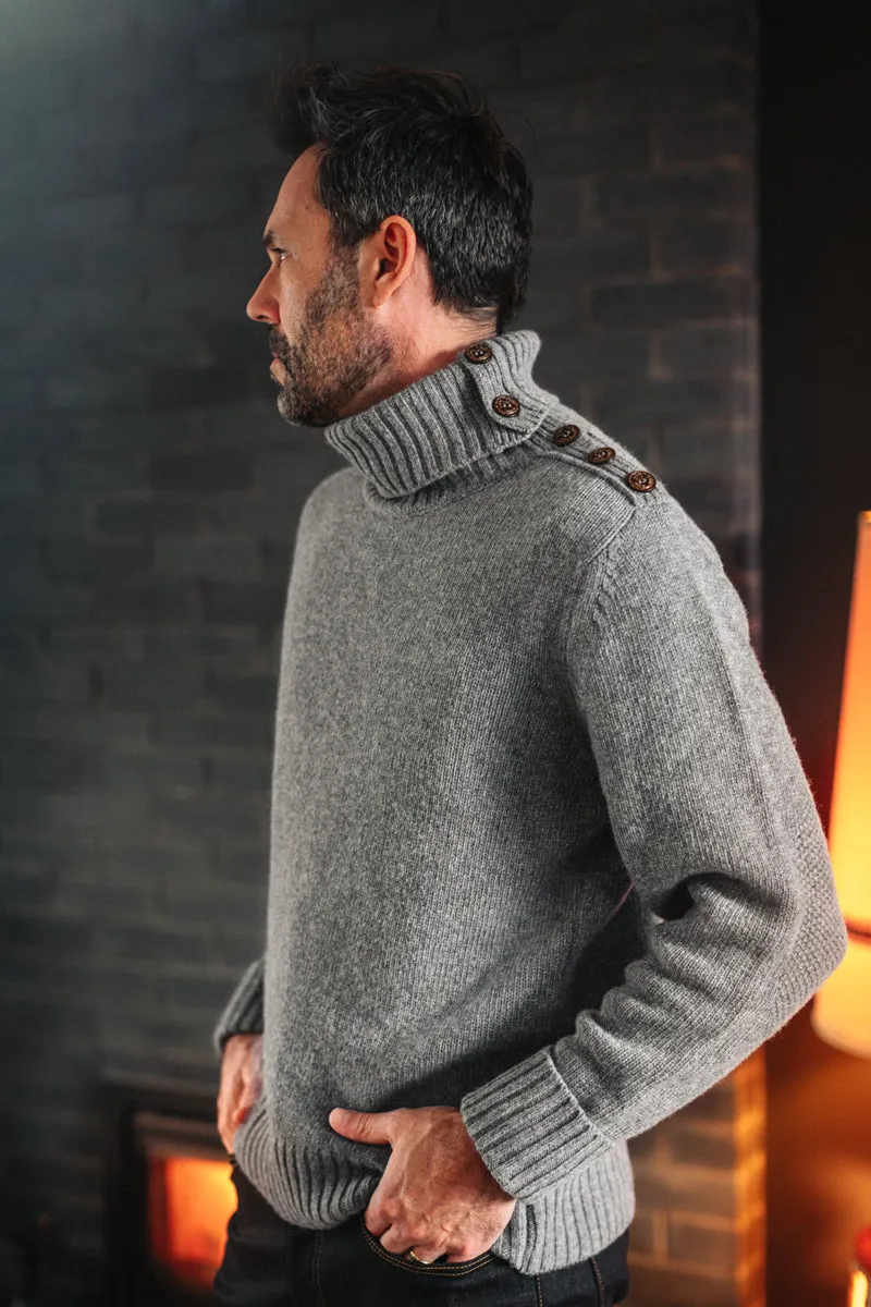 &SONS Ahab Submariner Rollneck Jumper Grey