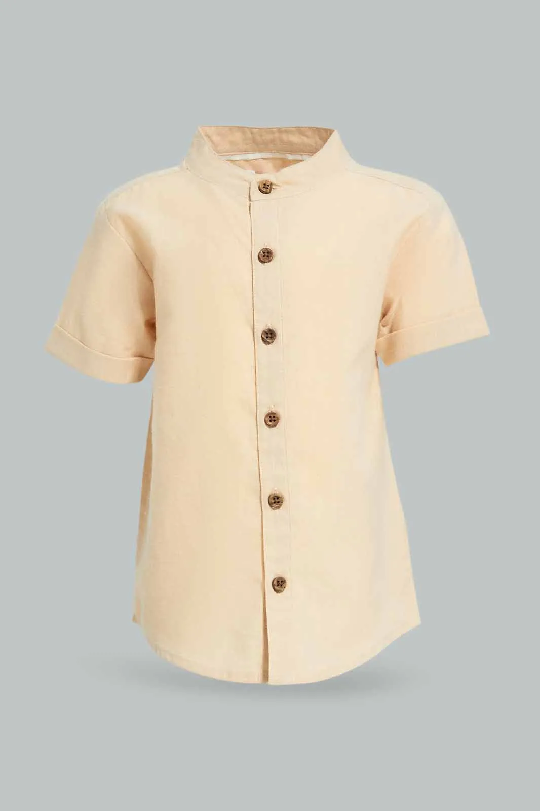 Baby Boys Beige Henley Shirt