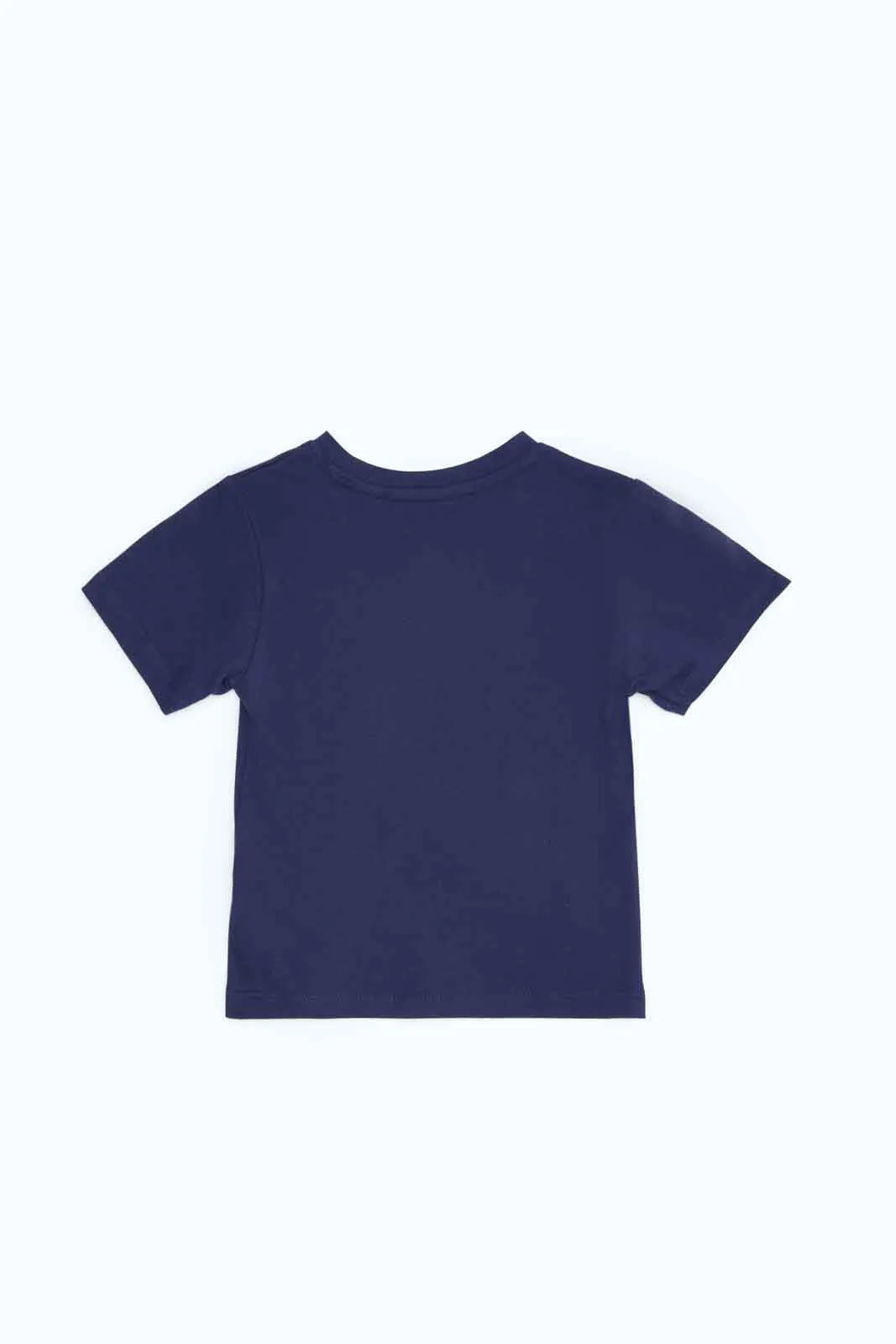 Baby Boys Navy Printed Pocket Henley T-Shirt