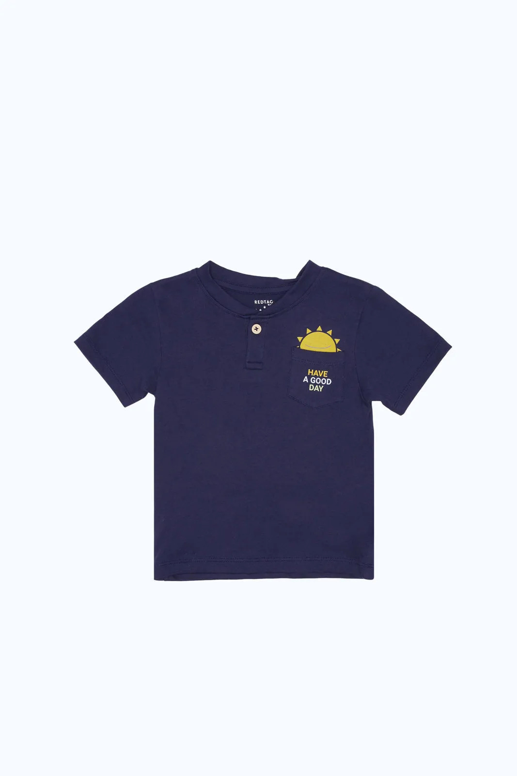 Baby Boys Navy Sun Pocket Henley T-Shirt