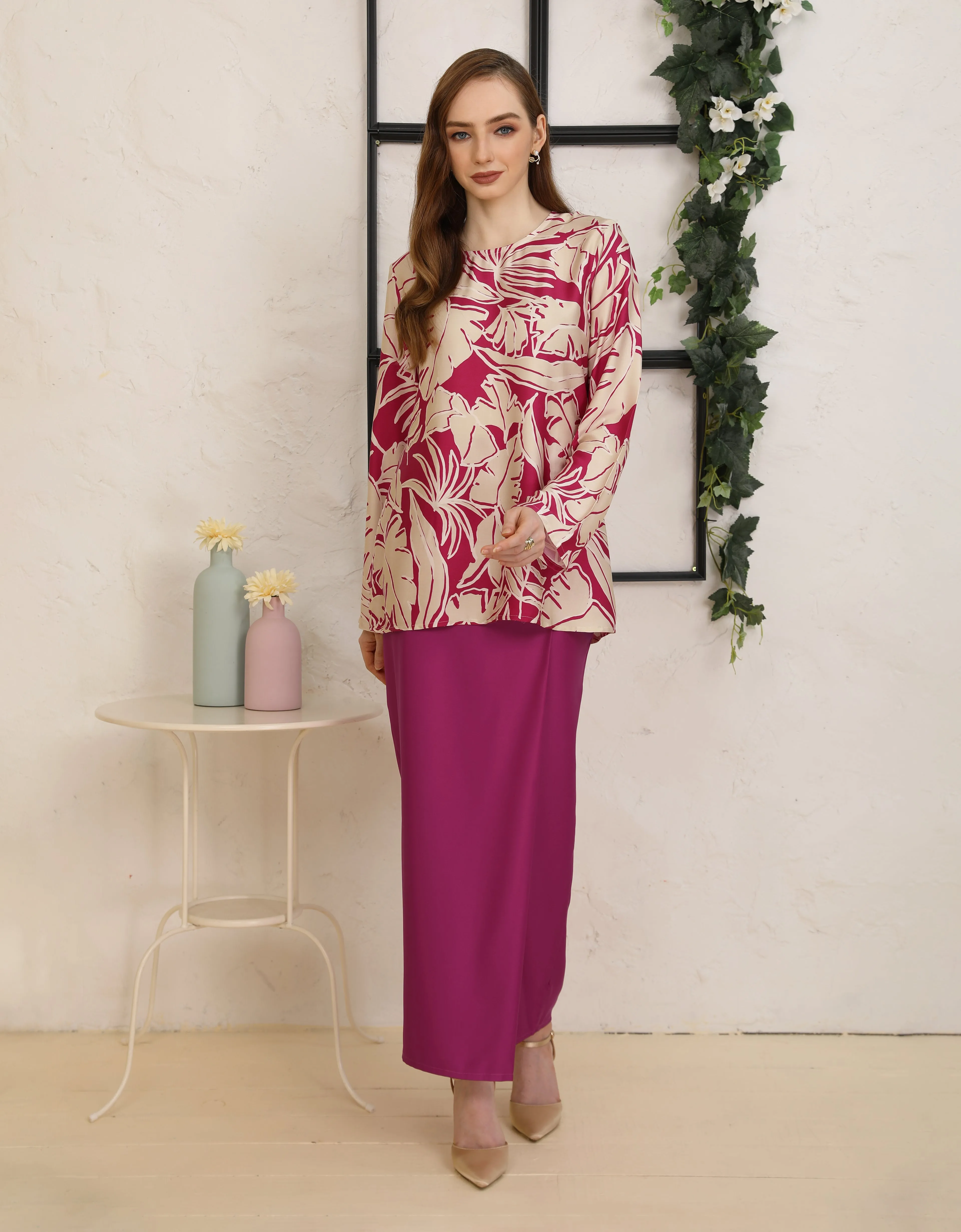 BAJU KURUNG KEDAH JESLYN (MAGENTA)