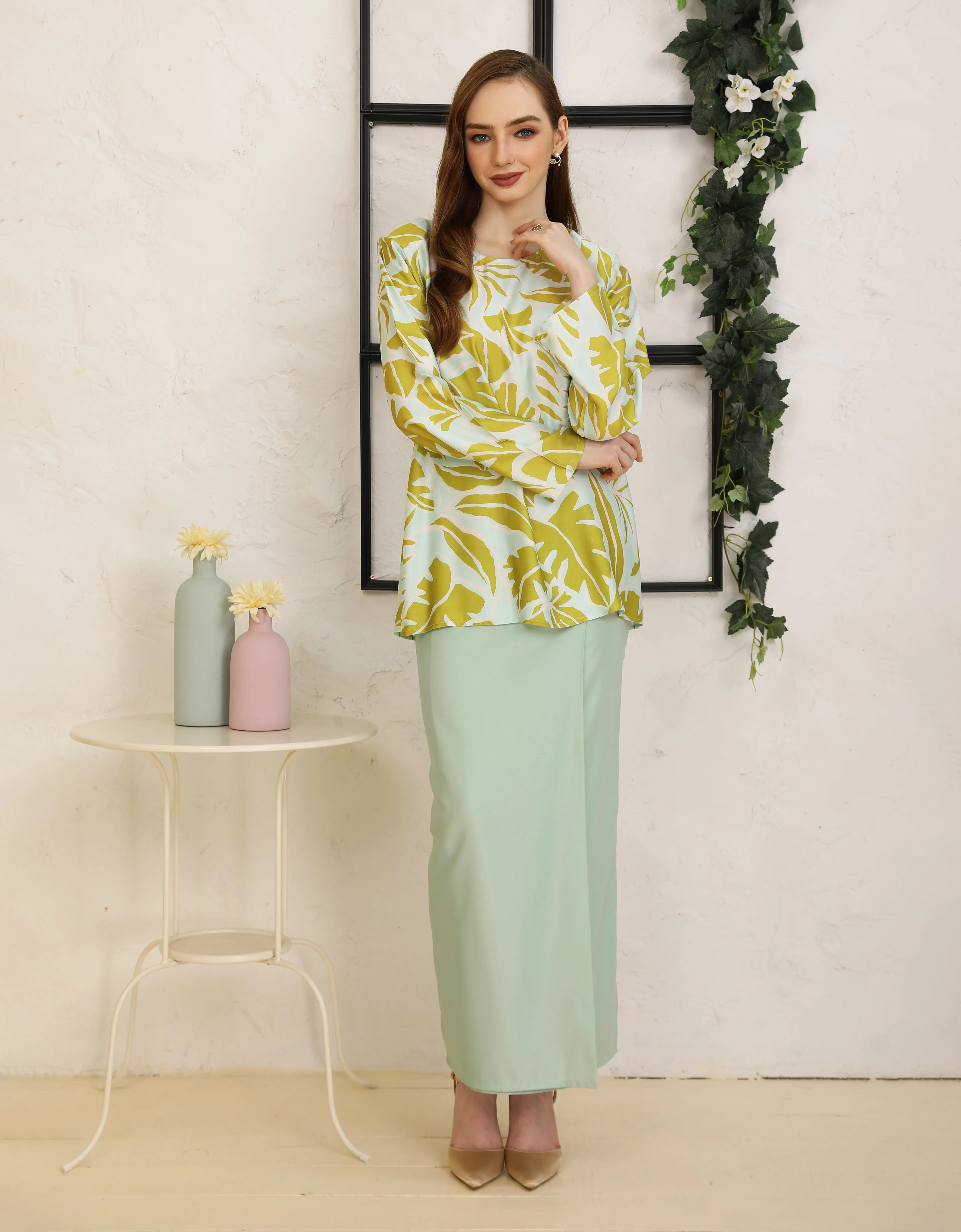 BAJU KURUNG KEDAH JESLYN (PISTACHIO)