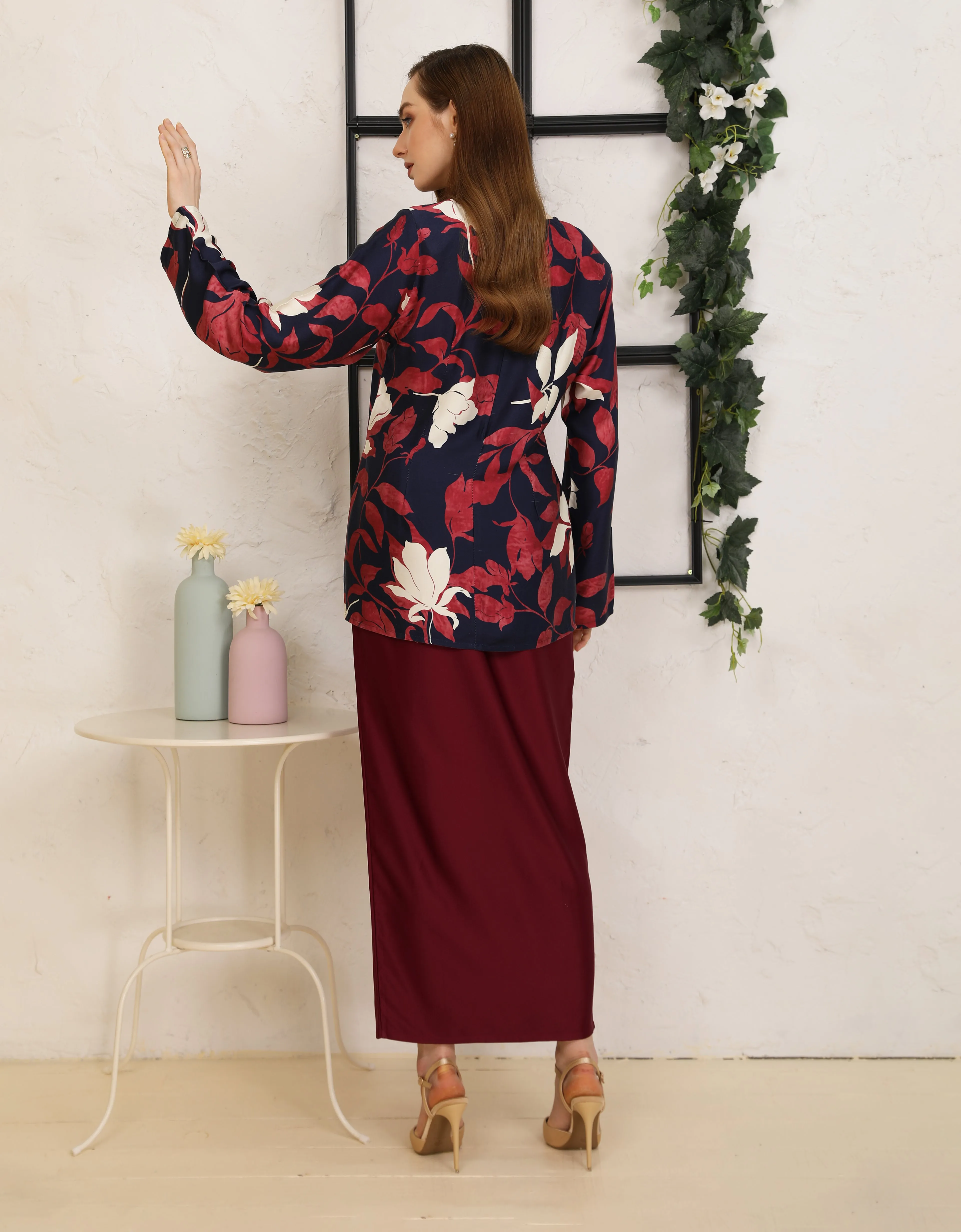 BAJU KURUNG KEDAH JESLYN (RED WINE)