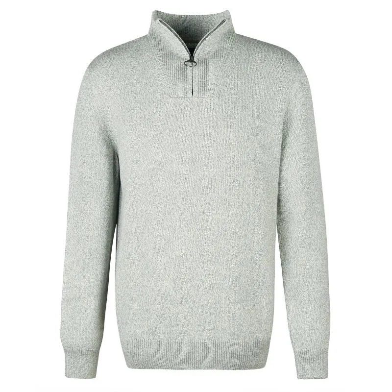 Barbour Cotton Twist Nelson Half Zip Mens Jumper - Oyster