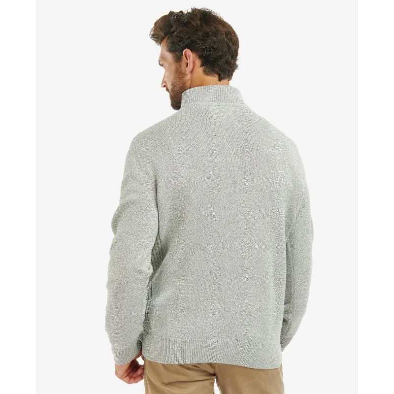 Barbour Cotton Twist Nelson Half Zip Mens Jumper - Oyster