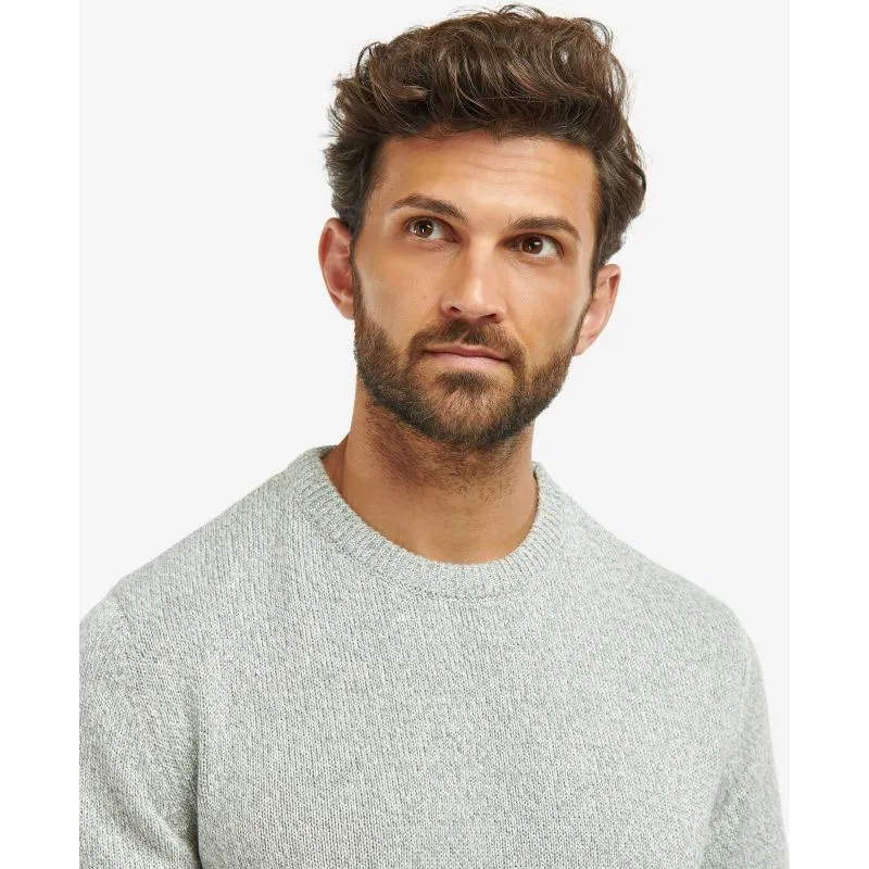 Barbour Cotton Twist Nelson Mens Crew Neck Jumper - Oyster